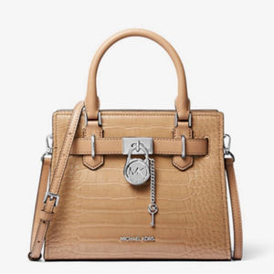 MICHAEL KORS
Hamilton Small Crocodile
Embossed Faux Leather Satchel
Camel